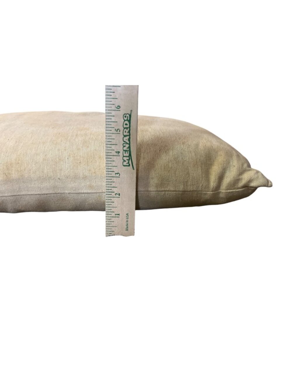 Vintage Feather Bed Pillow Beige Rustic Decor Stained Used Farmhouse  Handmade - Picture 7 of 16